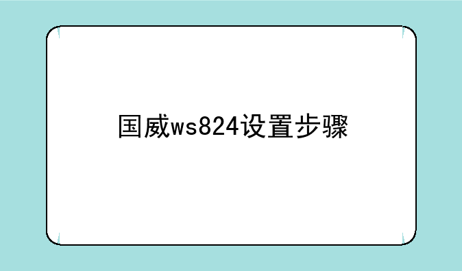 国威ws824设置步骤