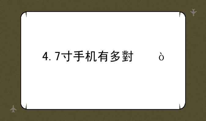 4.7寸手机有多小？