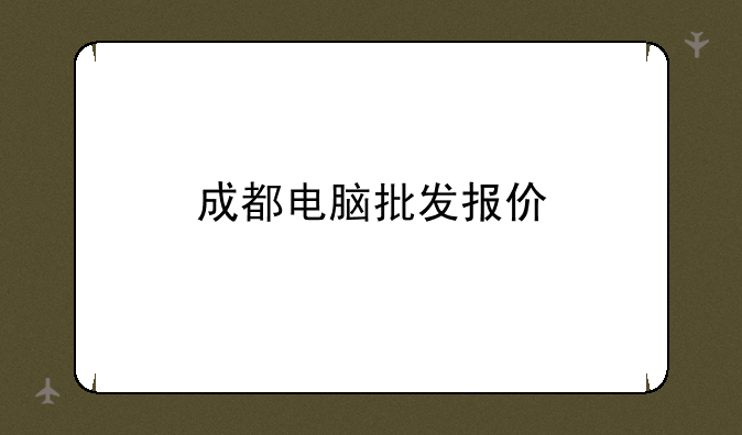 成都电脑批发报价