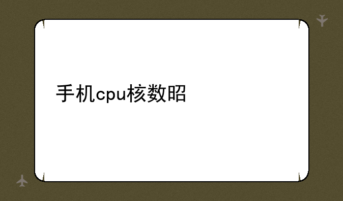 手机cpu核数是什么