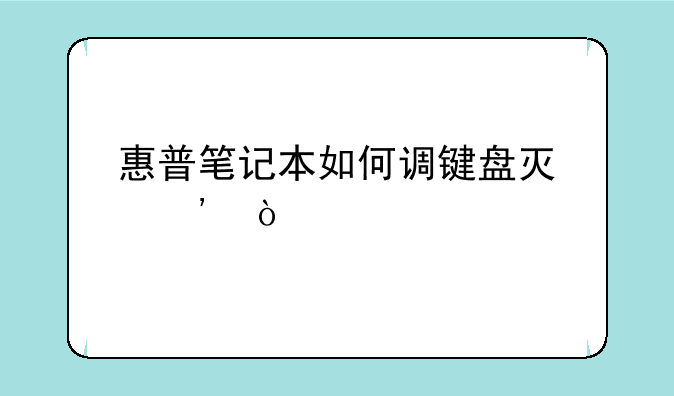 惠普笔记本如何调键盘灯光？