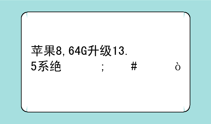 苹果8,64G升级13.5系统怎么样？
