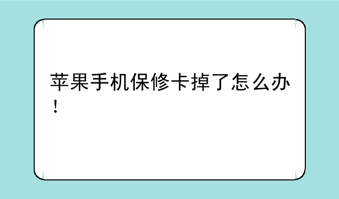 苹果手机保修卡掉了怎么办！