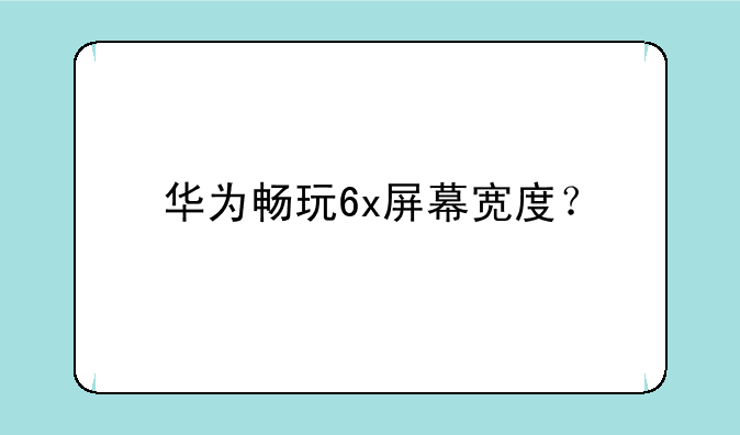 华为畅玩6x屏幕宽度？