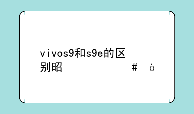 vivos9和s9e的区别是什么？