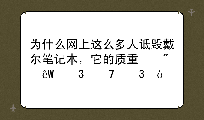 为什么网上这么多人诋毁戴尔笔记本，它的质量到底行不行？
