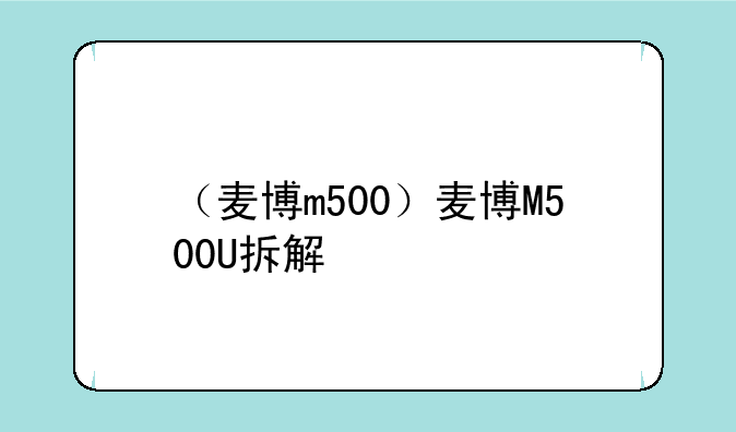 （麦博m500）麦博M500U拆解