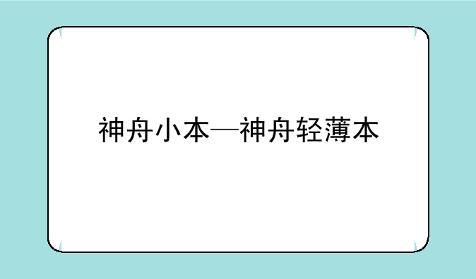 神舟小本—神舟轻薄本