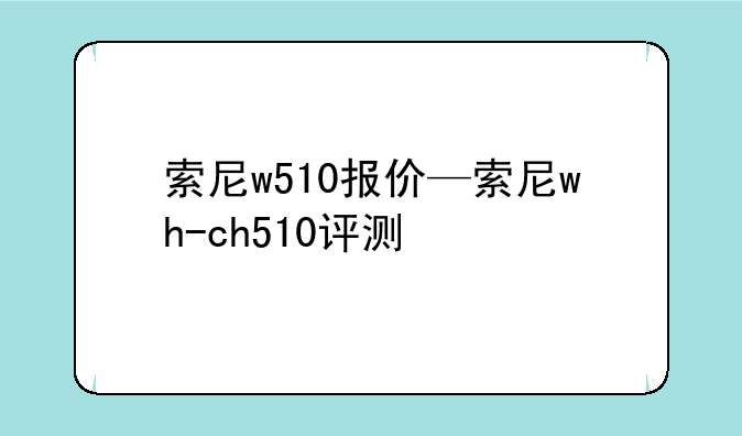 索尼w510报价—索尼wh-ch510评测