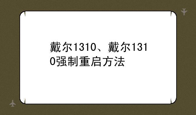 戴尔1310、戴尔1310强制重启方法