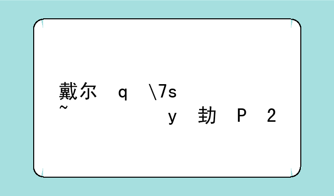 戴尔笔记本显卡驱动——戴尔笔记本显卡驱动掉了怎么办