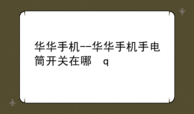 华华手机--华华手机手电筒开关在哪里