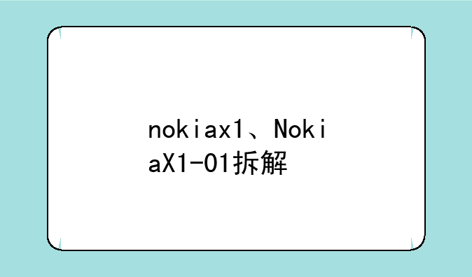 nokiax1、NokiaX1-01拆解